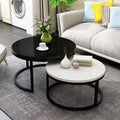Coffee Table - 40/50 x 70/50 cm - White & Black - CT20