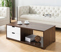 Coffee Table - 40 x 50 x 100 cm - White & Wood - CT29