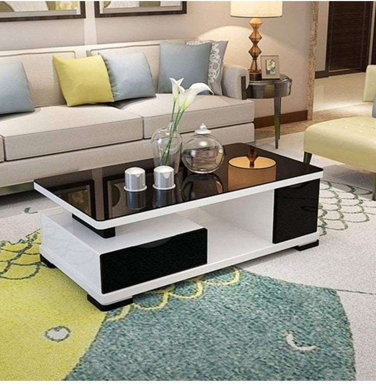 Coffee Table - 40 x 50 x 100 cm - Black & White - CT2