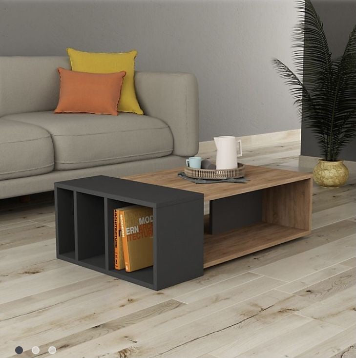 Coffee Table - 40 x 50 x 100 cm - Grey & Wood - CT4
