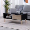Coffee Table - 40 x 50 x 100 cm - Black & Wood - CT7