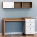 مكتب - 80 × 120 × 50 سم - أبيض وخشب - MA26