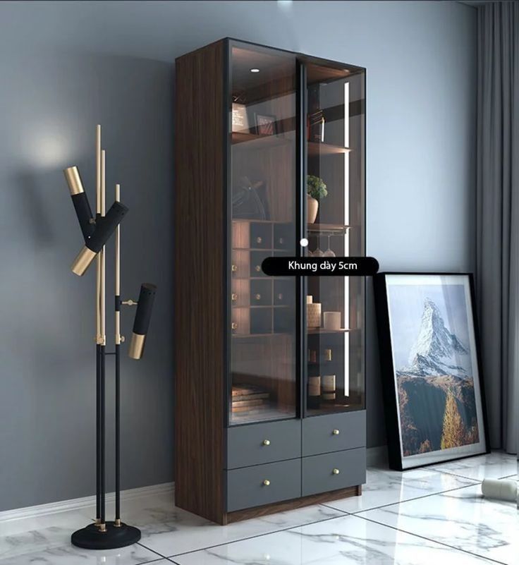Display Cabinet - 40 x 80 x 210 cm - MDP29