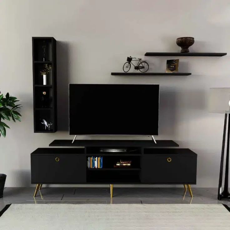 Tv Unit - 50 x 40 x 160 cm - Black - MT113