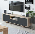 Tv Unit - 50 x 35 x 150 cm - Grey & Wood - MT16