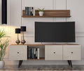 Tv Unit - 50 x 35 x 160 cm - White & Wood - MT25