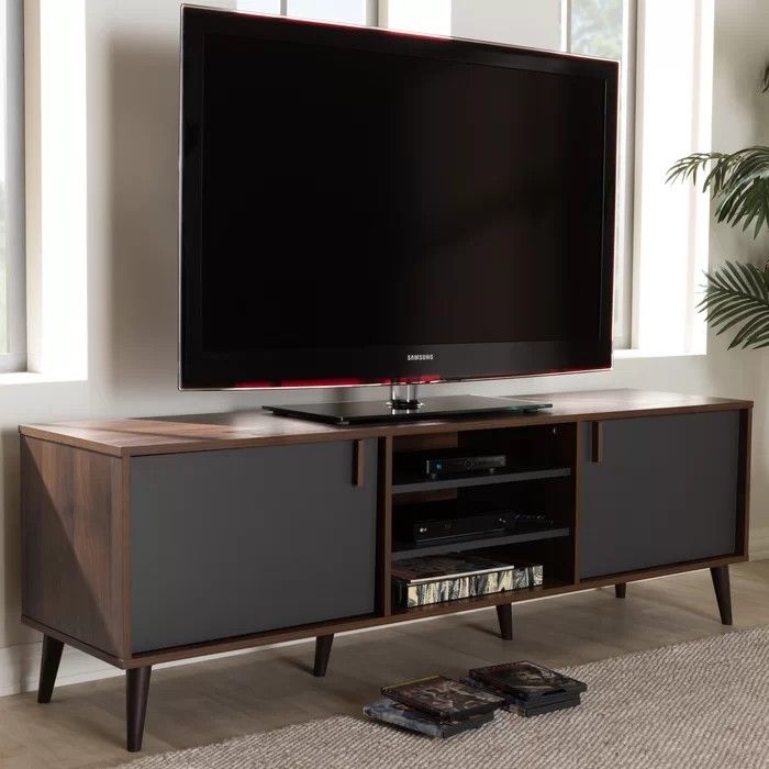 Tv Unit - 50 x 40 x 160 cm - Grey & Wood - MT36
