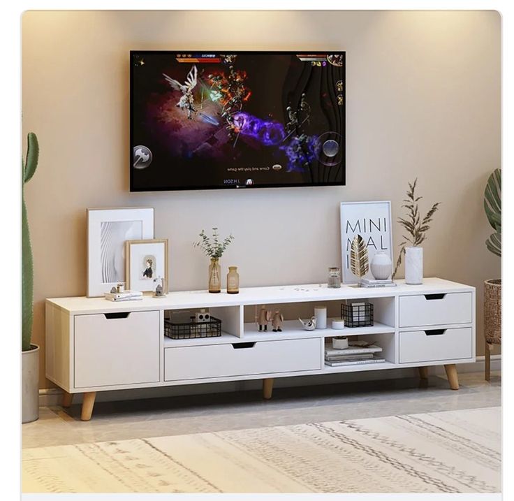 Tv Unit - 50 x 40 x 200 cm - White - MT42