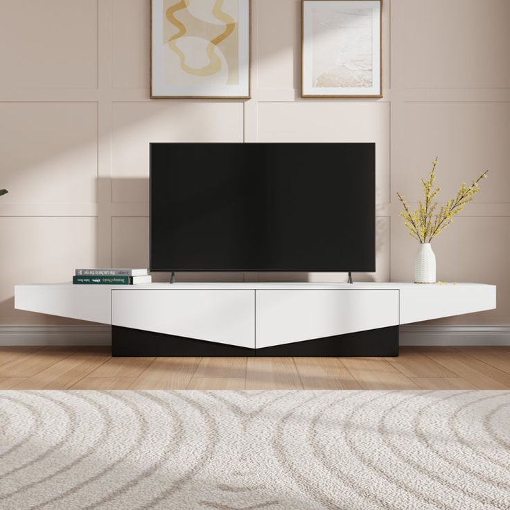 Tv Unit - 50 x 40 x 180 cm - Black & White - MT68