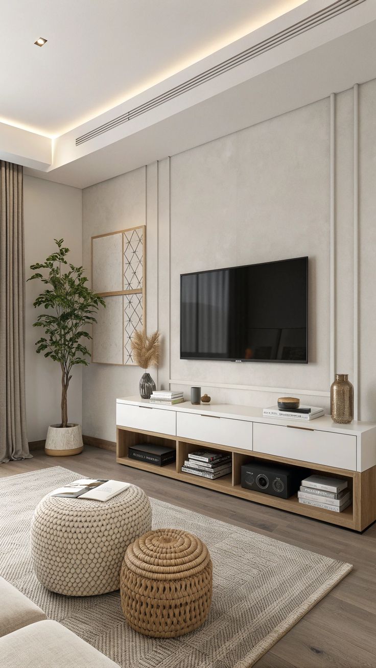 Tv Unit - 50 x 40 x 180 cm - Woody & White - MT75