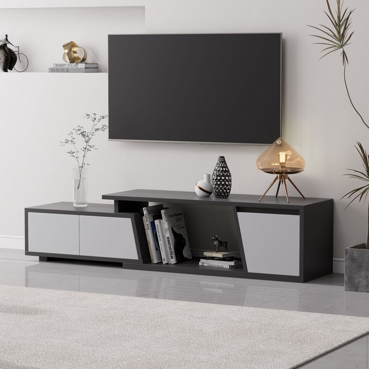 Tv Unit - 45 x 40 x 180 cm - Black & Grey - MT78