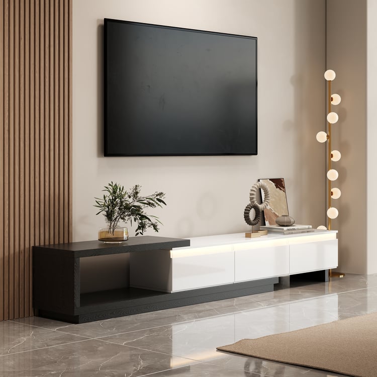 Tv Unit - 40 x 40 x 250 cm - Black & White - MT79