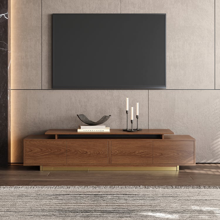 Tv Unit - 50 x 40 x 200 cm - Wood & Gold - MT81