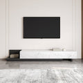 Tv Unit - 40 x 40 x 240 cm - Black & Marble - MT84