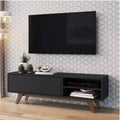 Tv Unit - 50 x 35 x 150 cm - Black & Wood - MT89