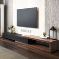 Tv Unit - 40 x 40 x 250 cm - Black & Wood - MT92