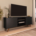 Tv Unit - 60 x 30 x 150 cm - Black & Wood - MT93