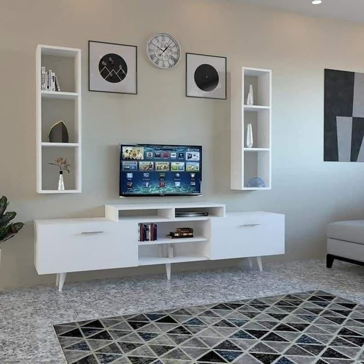 Tv Unit - 50 x 40 x 160 cm - White - MT94