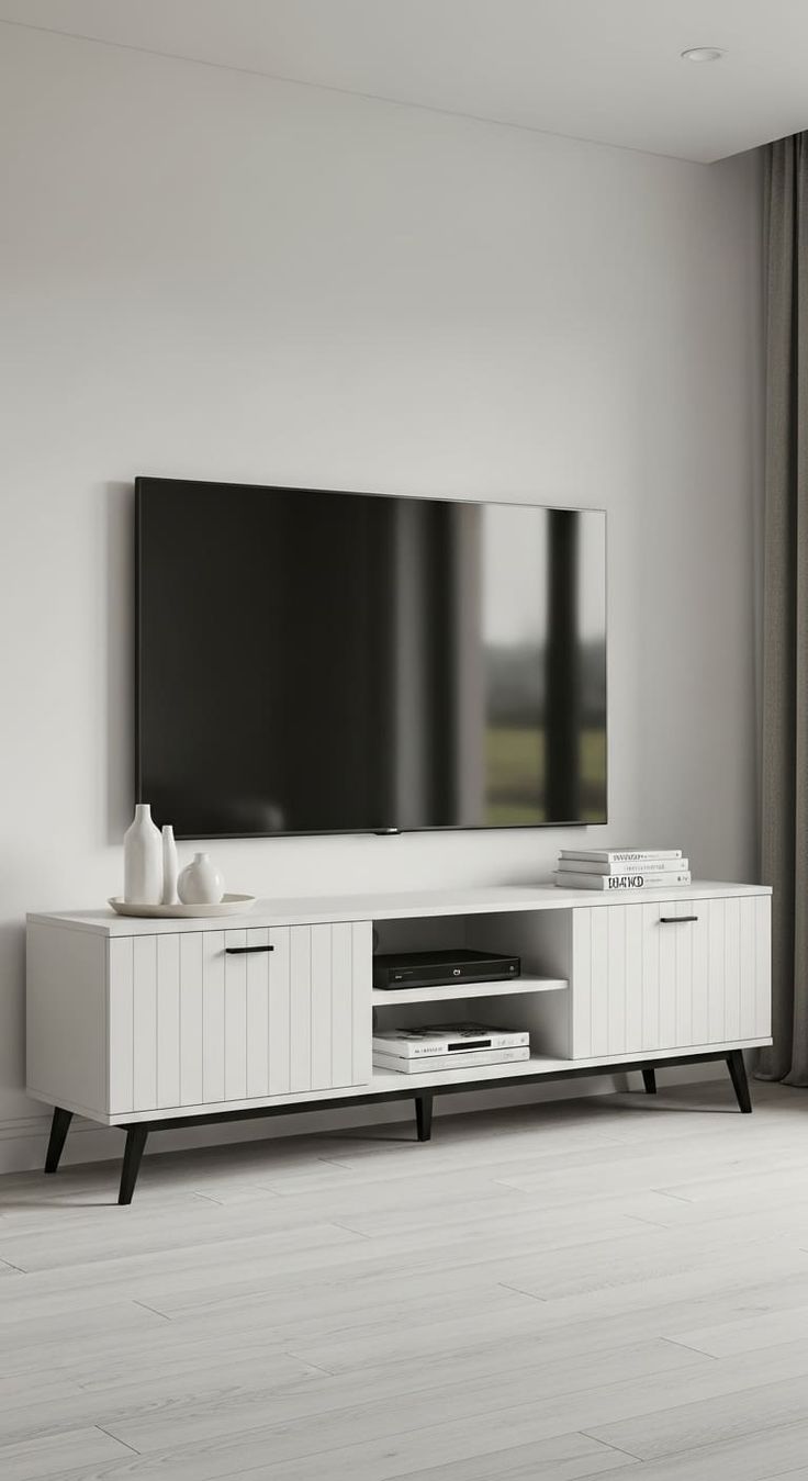 Tv Unit - 50 x 40 x 160 cm - Black & White - MT98