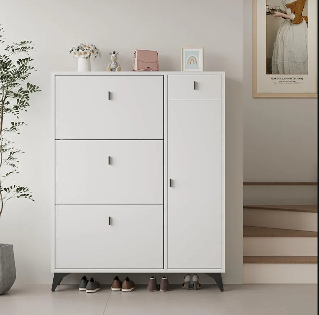 Shoe Rack - 125 x 100 x 30 cm - White - SC27