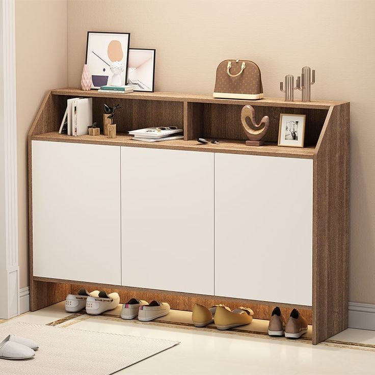 Shoe Rack - 110 x 120 x 40 cm - White Wood - SC35