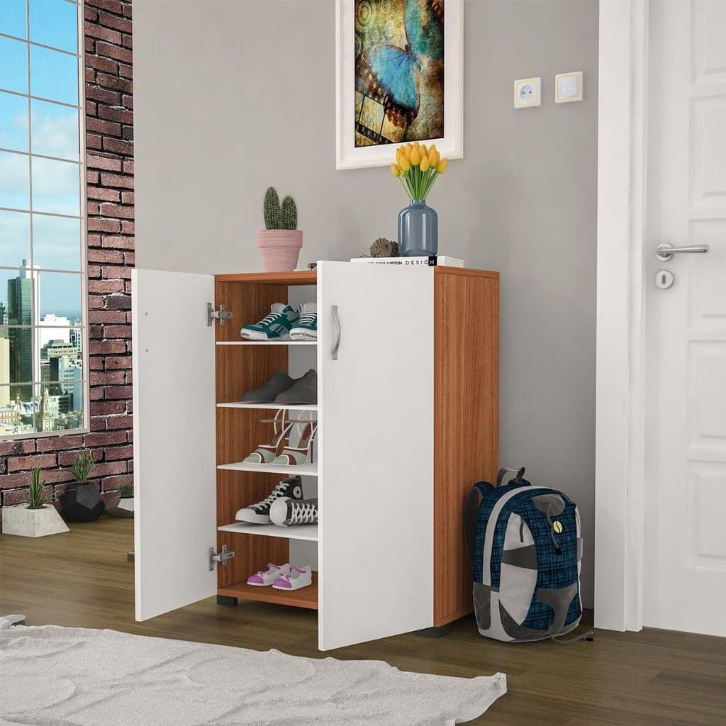 Shoe Rack - 95 x 70 x 35 cm - White Wood - SC43