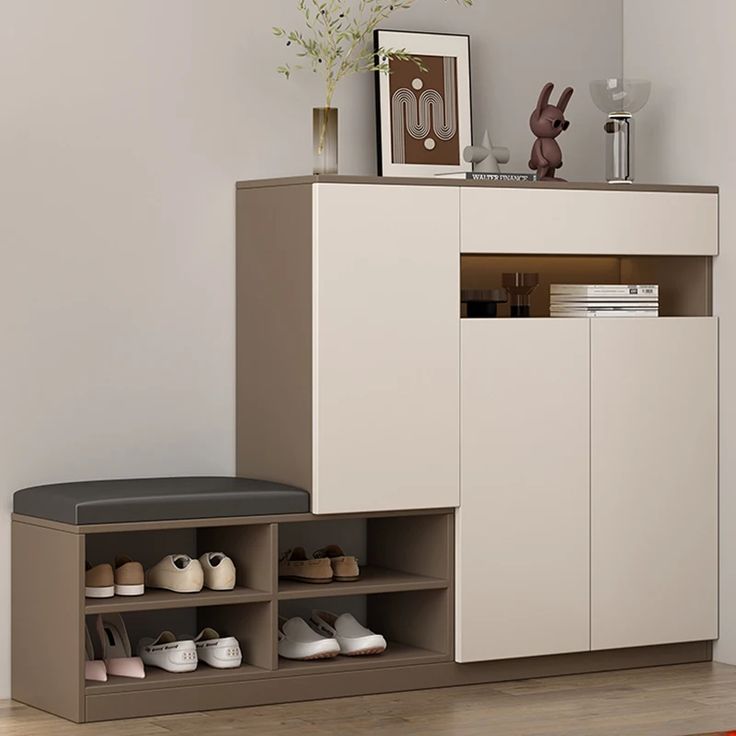 Shoe Rack - 110 x 140 x 40 cm - Grey & White - SC54