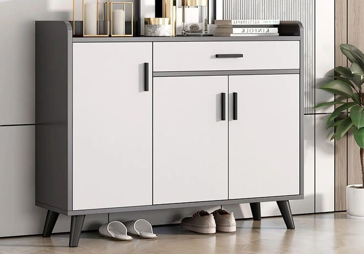 Shoe Rack - 110 x 120 x 40 cm - Grey & White - SC57