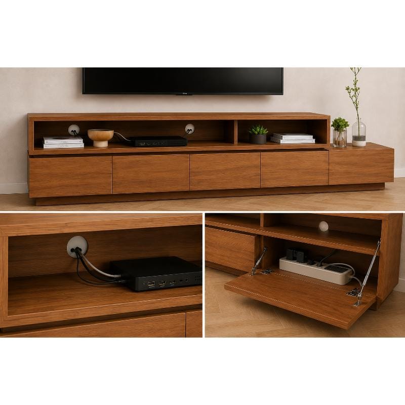 Tv Unit - 40 x 45 x 240 cm - Woody & White - MT120