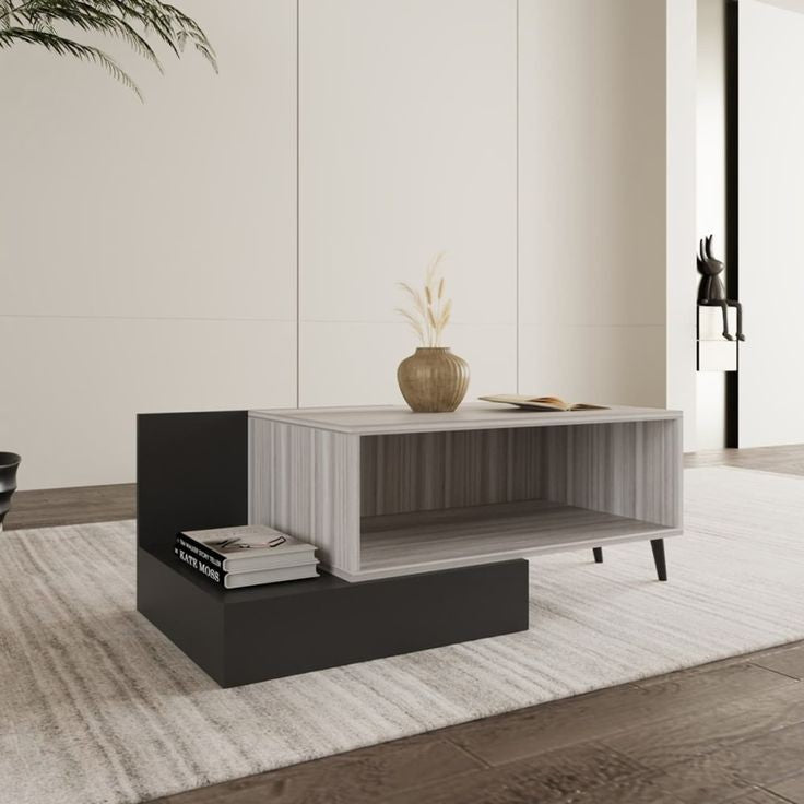 Coffee Table - 40 x 50 x 100 cm - Wood & Black - CT32