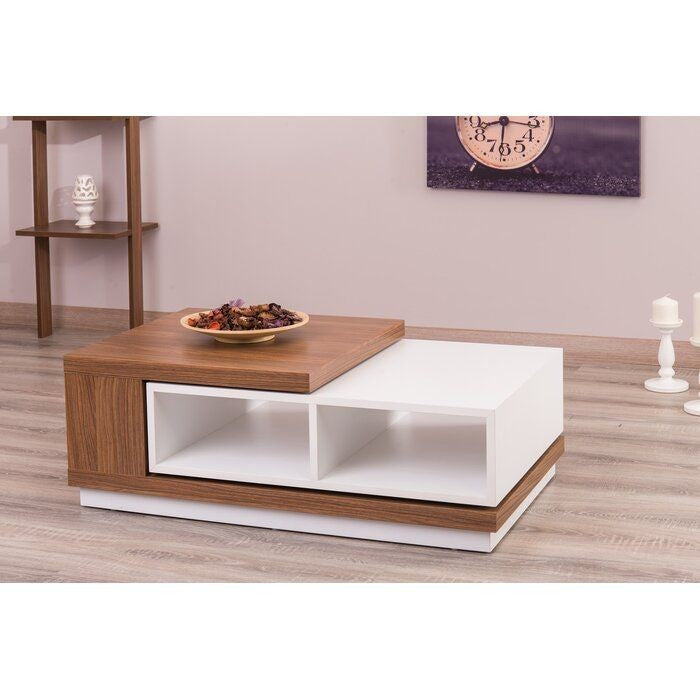 Coffee Table - 40 x 50 x 100 cm - Wood & White - CT33