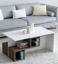 Coffee Table - 50 x 50 x 100 cm - Wood & White - CT39