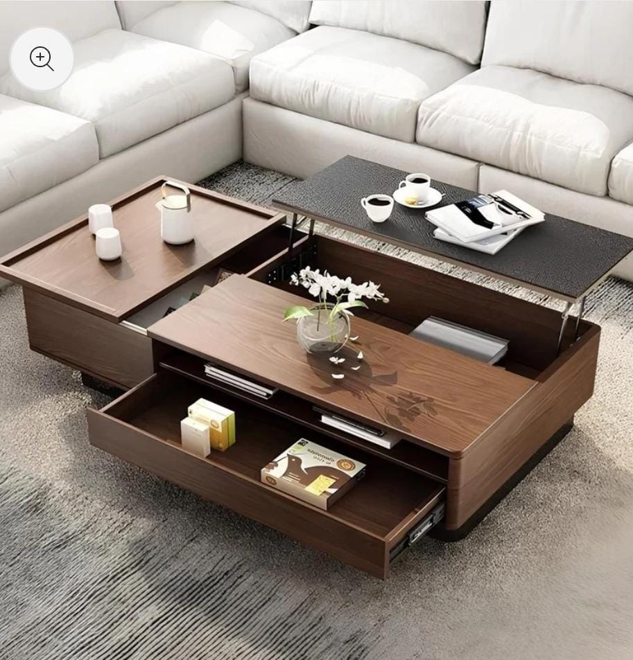Coffee Table - 40 x 70 x 120 cm - Wood & Black - CT42