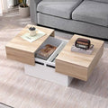 Coffee Table - 50 x 50 x 100 cm - Wood & White - CT48
