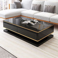 Coffee Table - 50 x 60 x 120 cm - Black & Gold - CT49