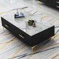 Coffee Table - 40 x 60 x 120 cm - Marble & Black - CT50