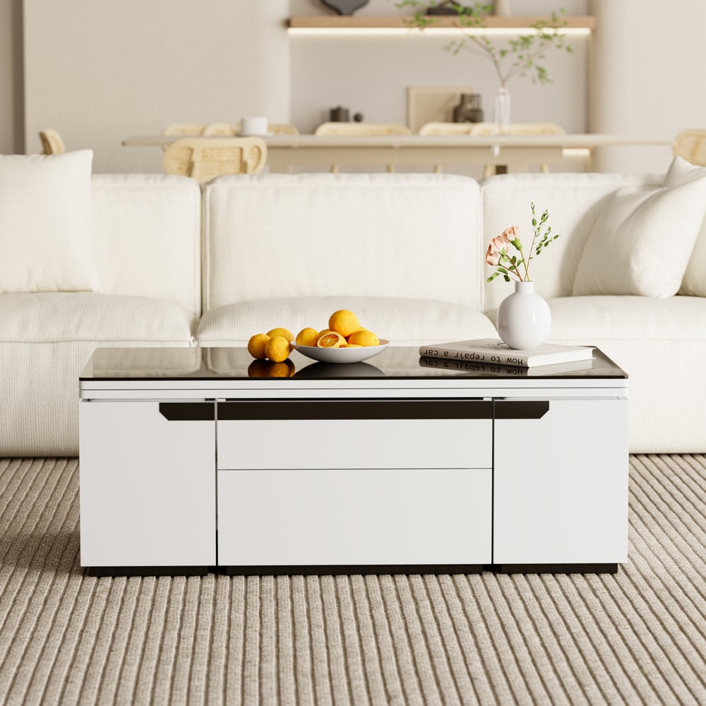 Coffee Table - 50 x 70 x 140 cm - Black & White - CT62