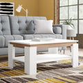 Coffee Table - 50 x 50 x 100 cm - Wood & White - CT75