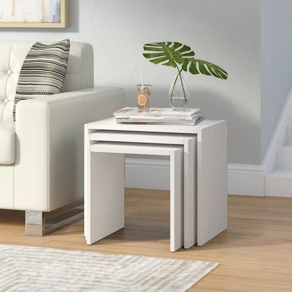 Coffee Table - 50/45/40 x 35 x 50/45/40 cm - White - CT78